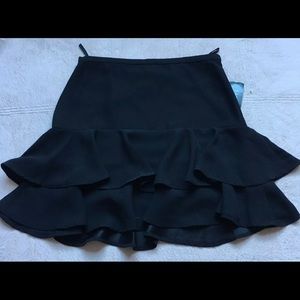 Ralph L.Dropped Waist Flare Ruffled Skirt, Size 14